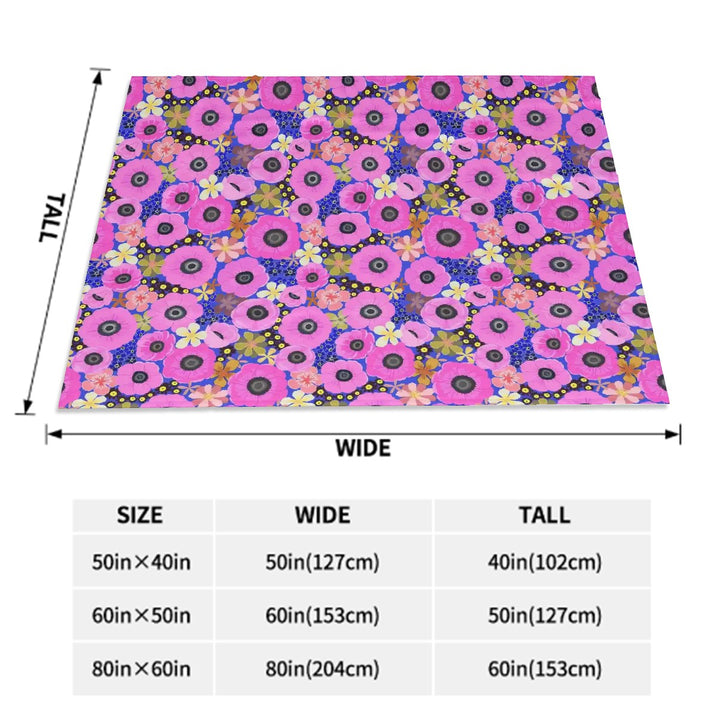 Vibrant Pink Spring Pattern - Sofa Blanket