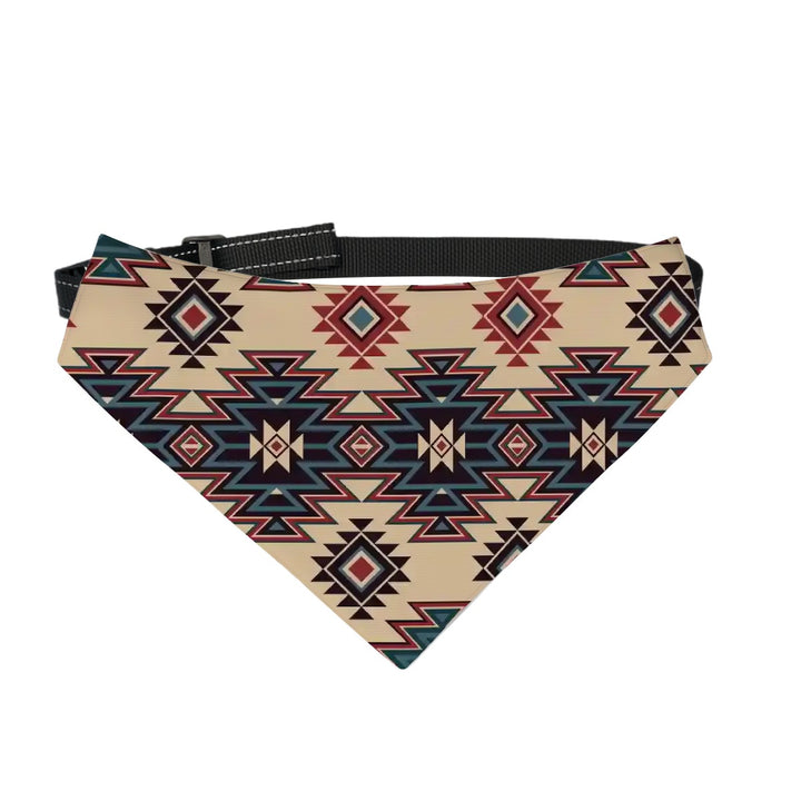 Tribal Indian Tan - Dog Bandanas Double Sided with Buckle