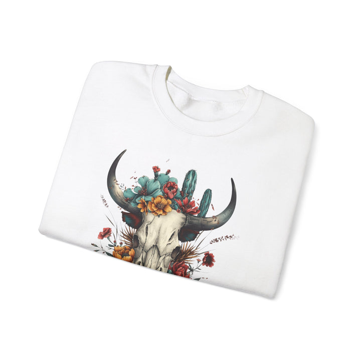 Bright And Flowery Skull - Unisex Heavy Blend™ Crewneck Sweatshirt
