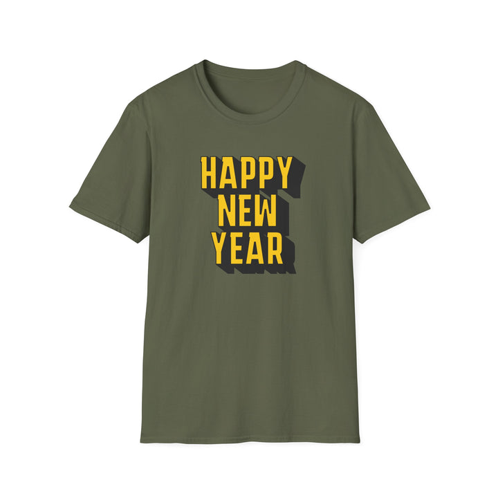 Block Happy New Year - Unisex Softstyle T-Shirt