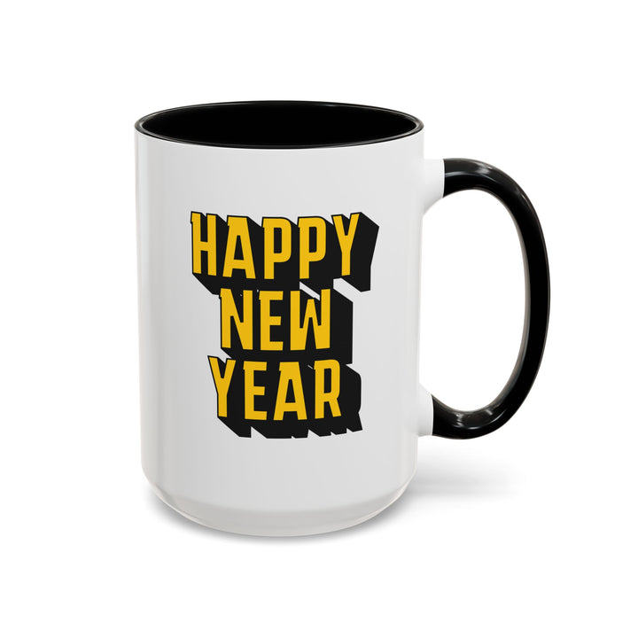 Block Happy New Year - Accent Coffee Mug (11, 15oz)
