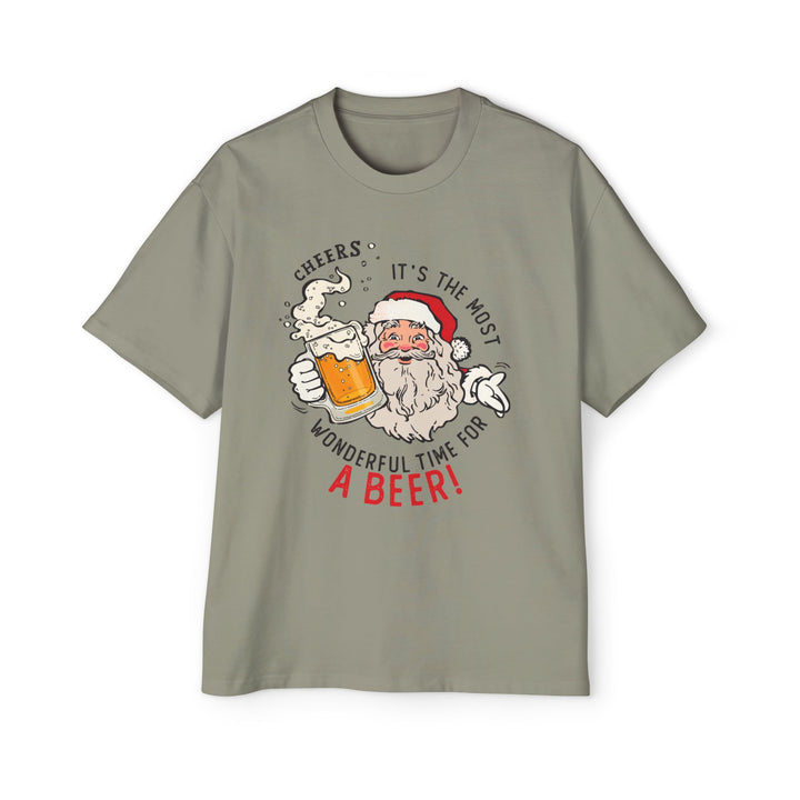 Beer Santa - Men's Heavy Oversized Tee