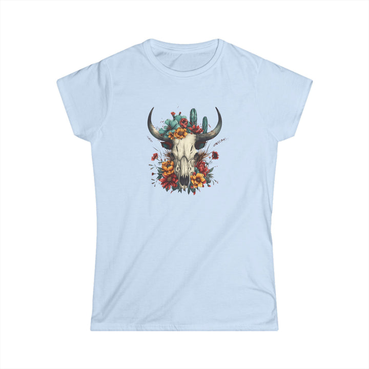Bright And Flowery Skull - Women's Softstyle Tee