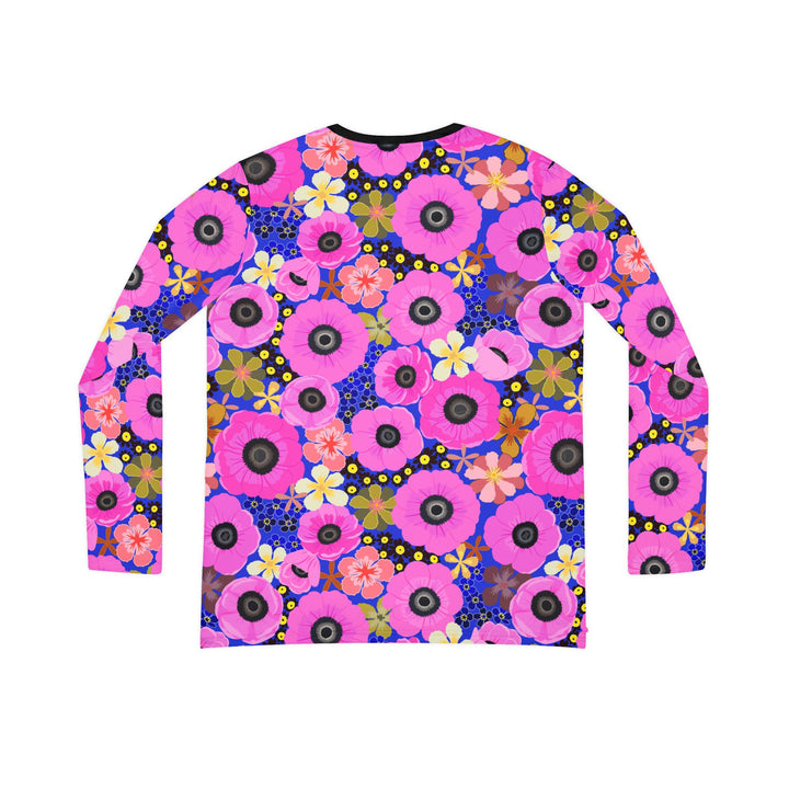 Vibrant Pink Spring Pattern - Women's Long Sleeve V-neck Shirt (AOP)