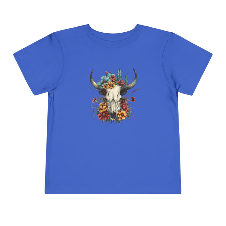 Bright And Flowery Skull - Toddler Short Sleeve Tee