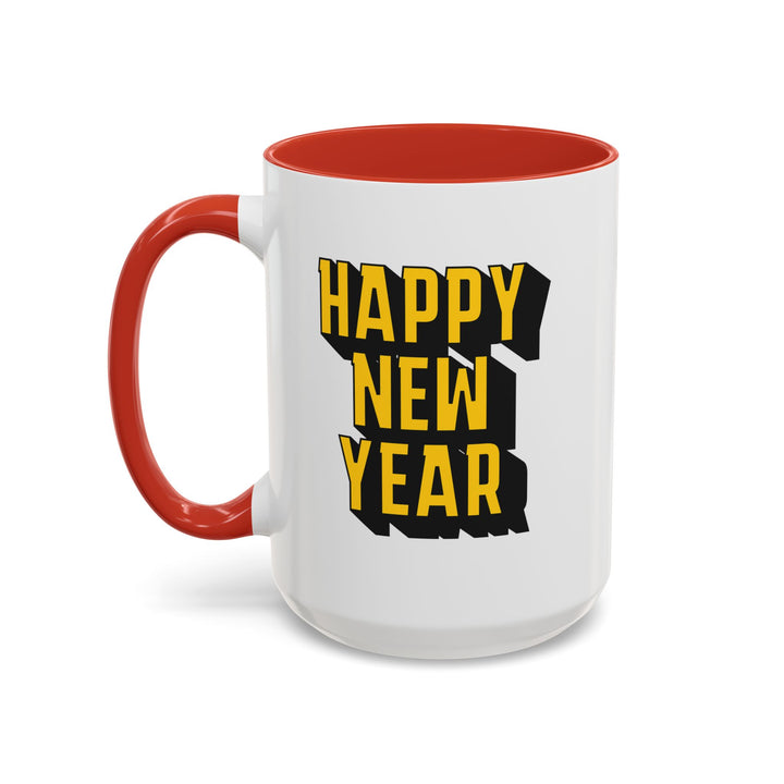 Block Happy New Year - Accent Coffee Mug (11, 15oz)