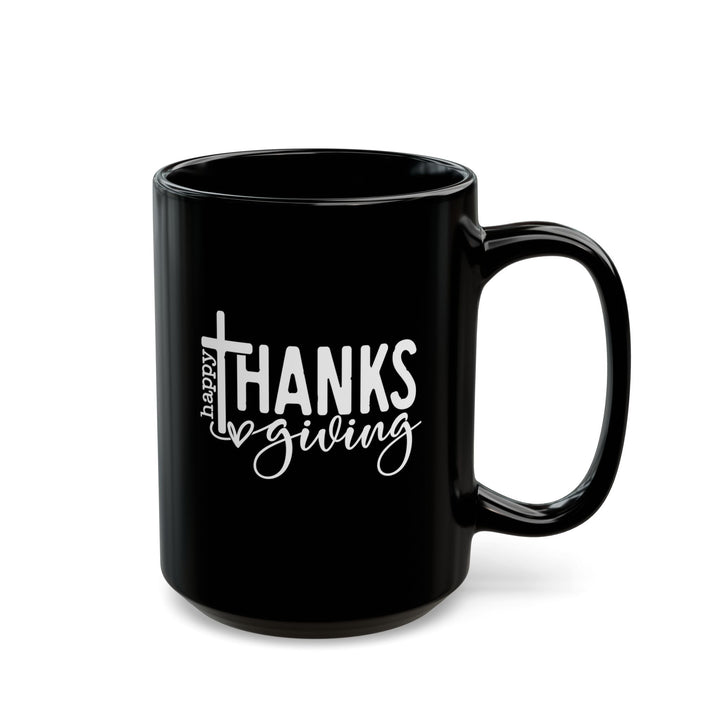 Thanksgiving Cross - Black Mug (11oz, 15oz)