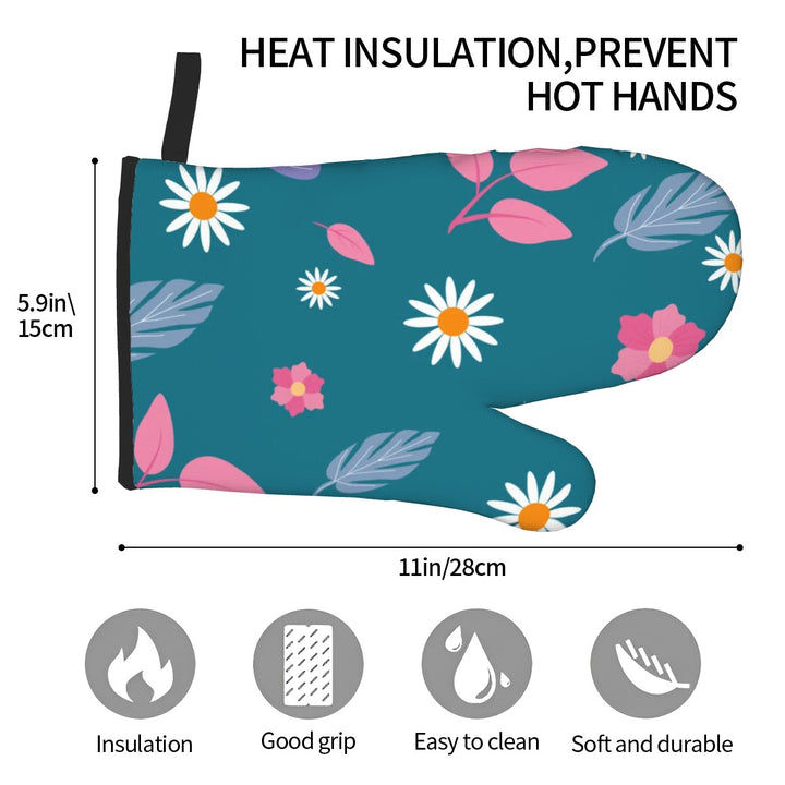 Bright Spring Pattern - Oven Mitts Set of Two