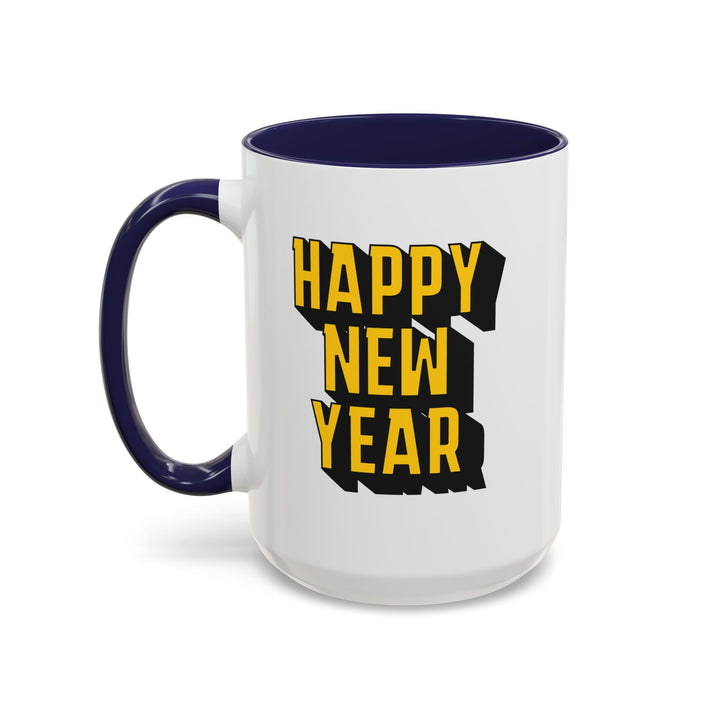 Block Happy New Year - Accent Coffee Mug (11, 15oz)