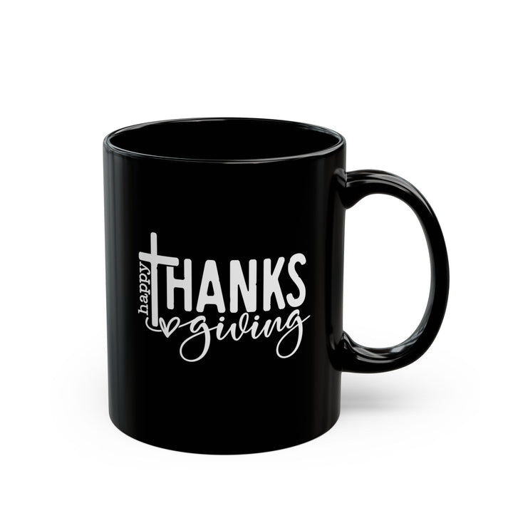 Thanksgiving Cross - Black Mug (11oz, 15oz)