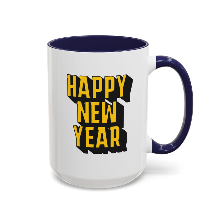 Block Happy New Year - Accent Coffee Mug (11, 15oz)