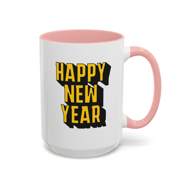 Block Happy New Year - Accent Coffee Mug (11, 15oz)
