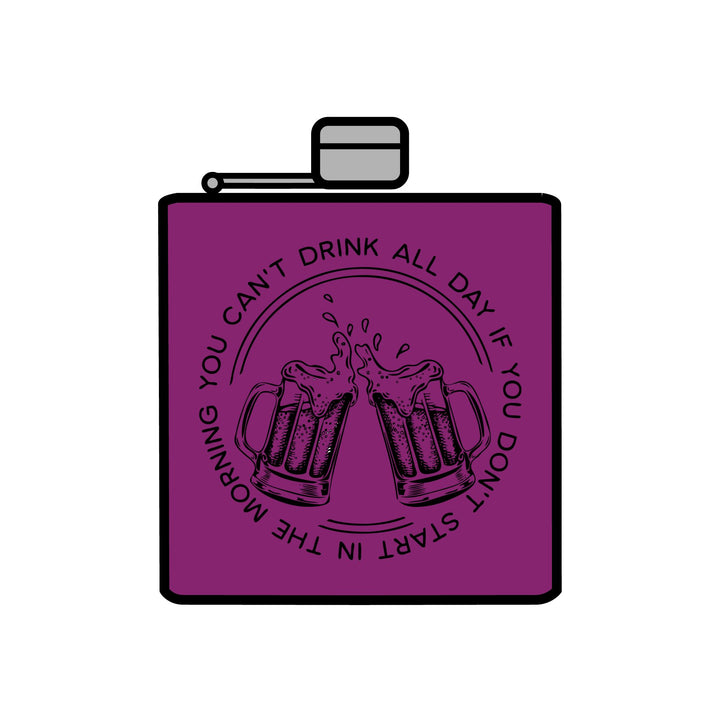 Can't Drink All Day - Stainless Steel Flask, 6oz