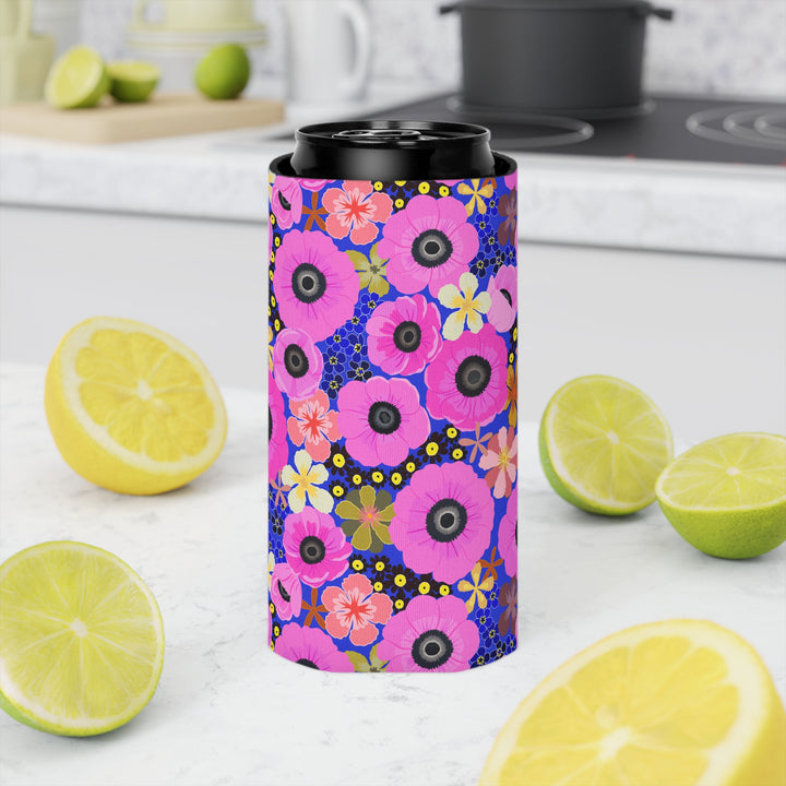 Vibrant Pink Spring Pattern - Can Cooler