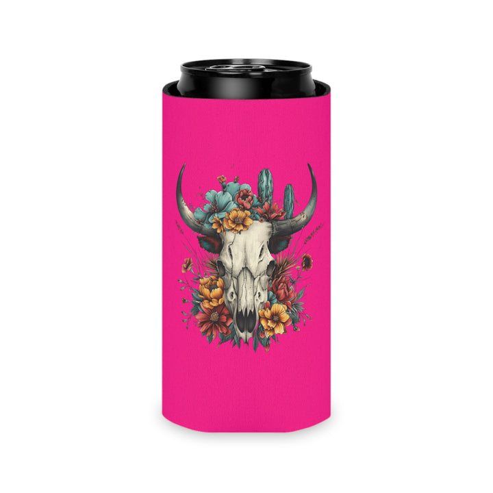 Bright And Flowery Skull - Can Cooler