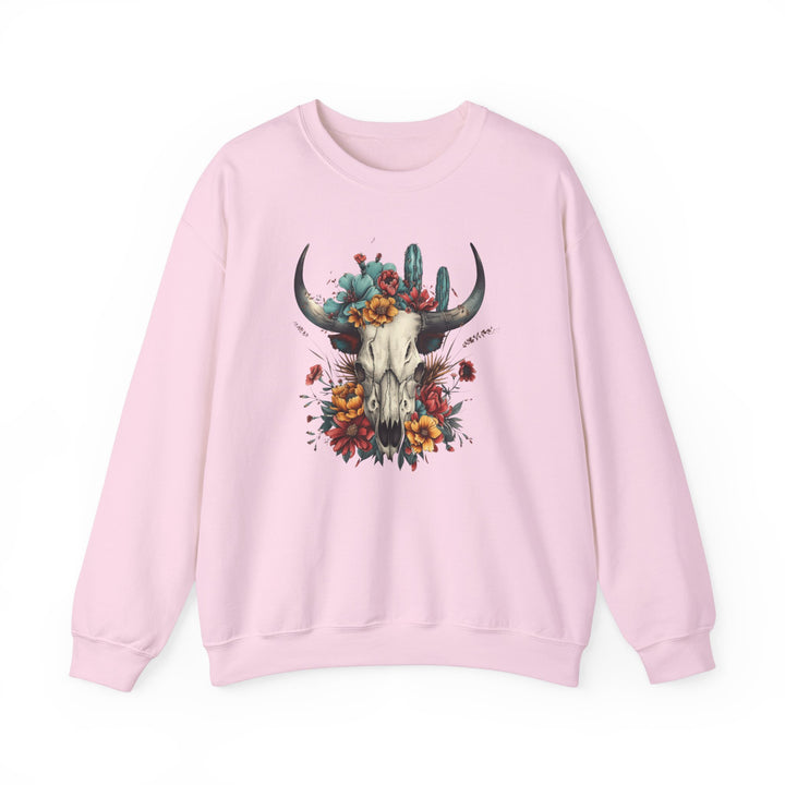 Bright And Flowery Skull - Unisex Heavy Blend™ Crewneck Sweatshirt