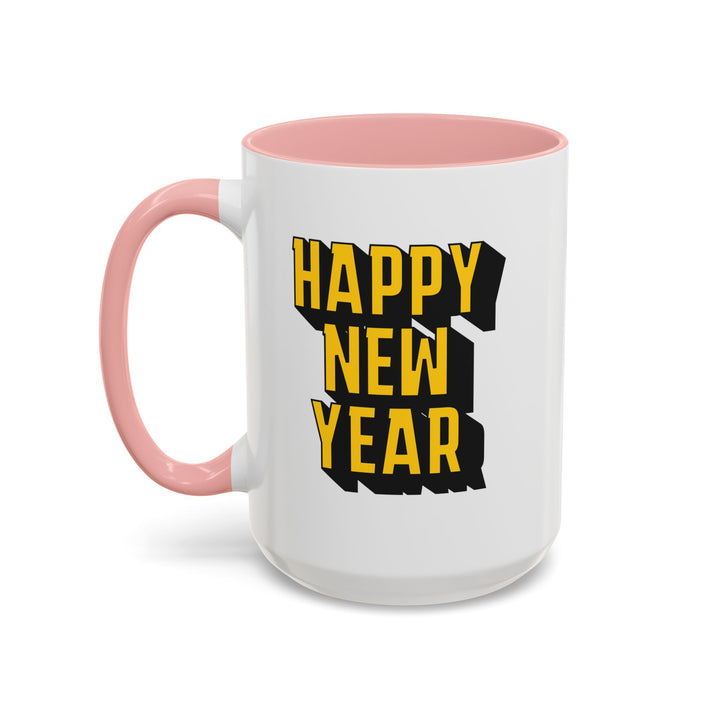 Block Happy New Year - Accent Coffee Mug (11, 15oz)