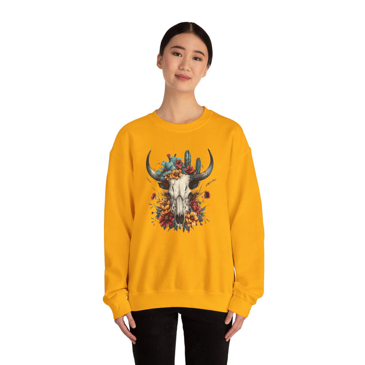 Bright And Flowery Skull - Unisex Heavy Blend™ Crewneck Sweatshirt