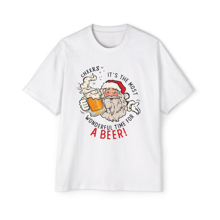 Beer Santa - Men's Heavy Oversized Tee