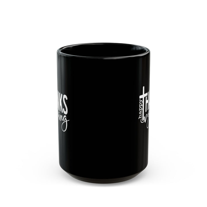Thanksgiving Cross - Black Mug (11oz, 15oz)