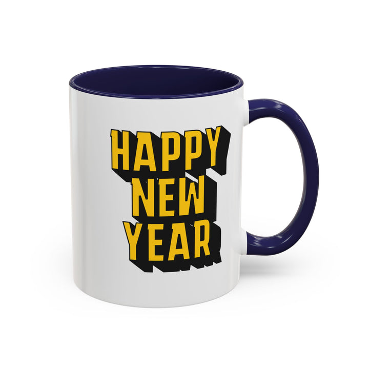 Block Happy New Year - Accent Coffee Mug (11, 15oz)