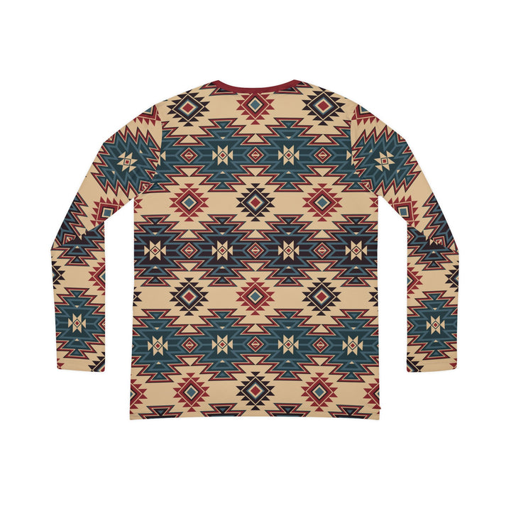 Tribal Indian Tan - Women's Long Sleeve V-neck Shirt (AOP)