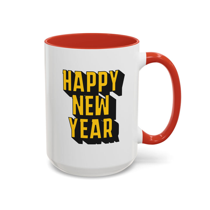 Block Happy New Year - Accent Coffee Mug (11, 15oz)