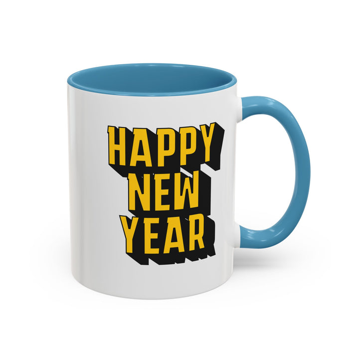 Block Happy New Year - Accent Coffee Mug (11, 15oz)