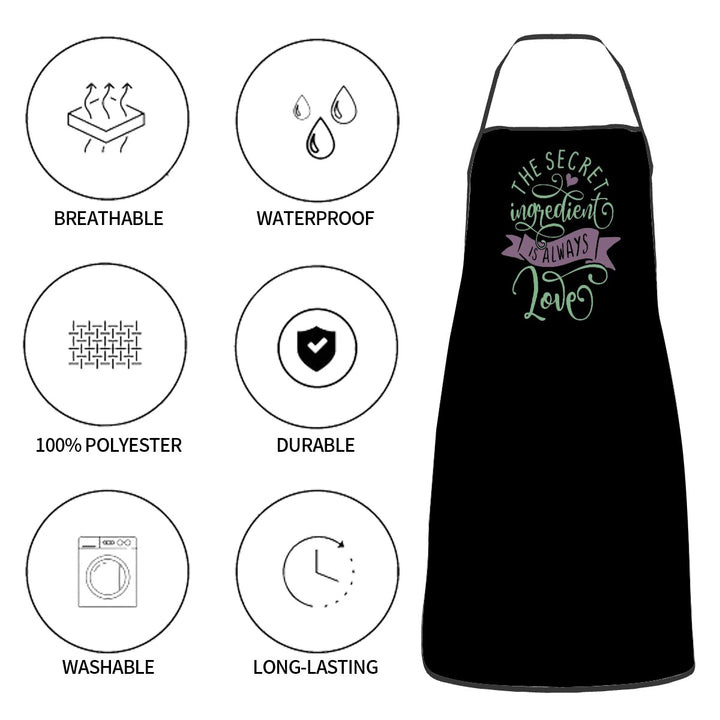 The Secret Ingredient Is Always Love - Adult Apron with Pockets