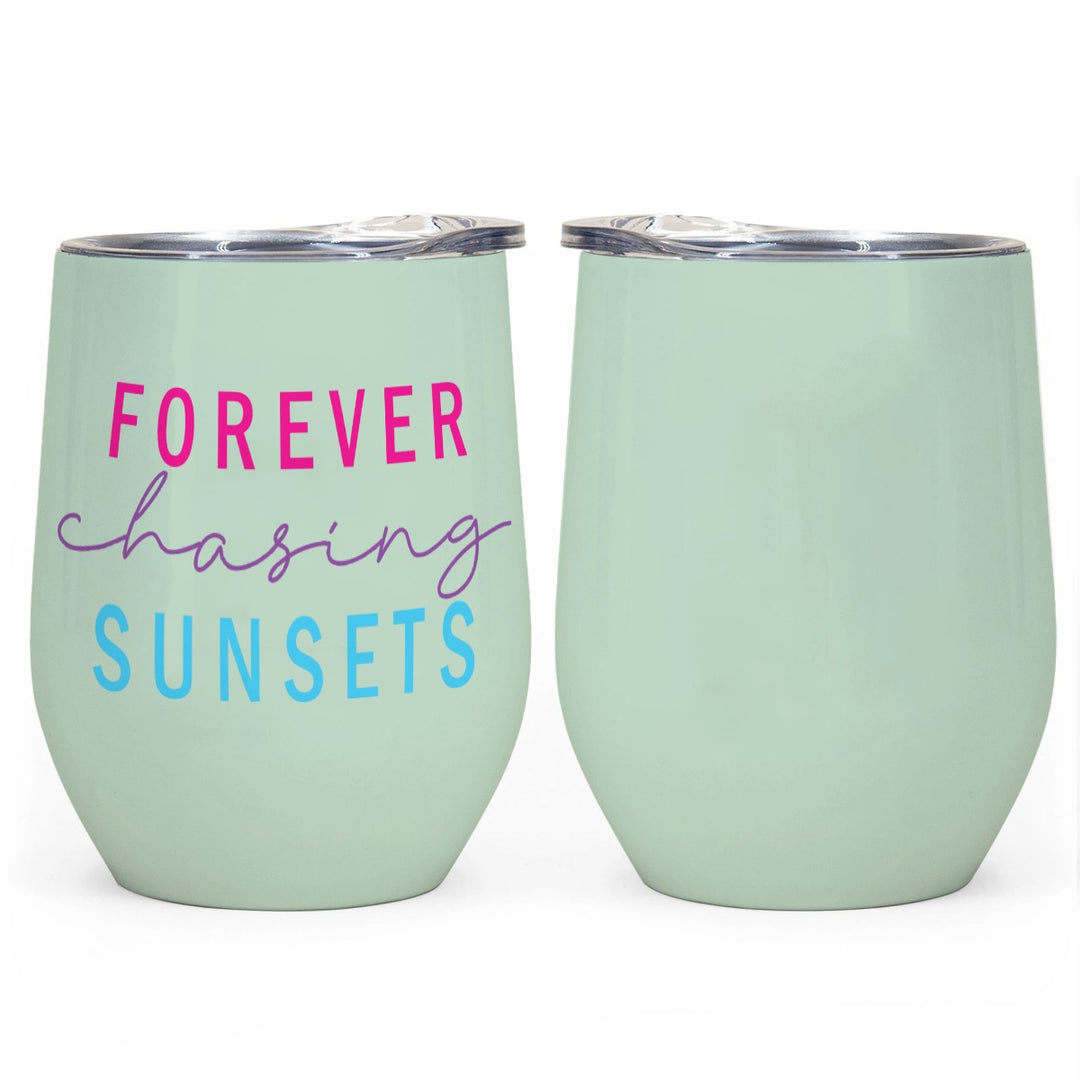 Forever Chasing Sunsets - All-Over Print Egg Cup Wine Tumbler|12OZ