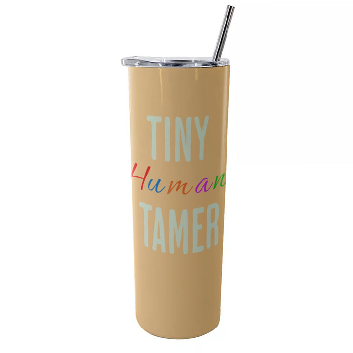 Tiny Human Tamer - Glitter Tumbler With Stainless Steel Straw 20oz