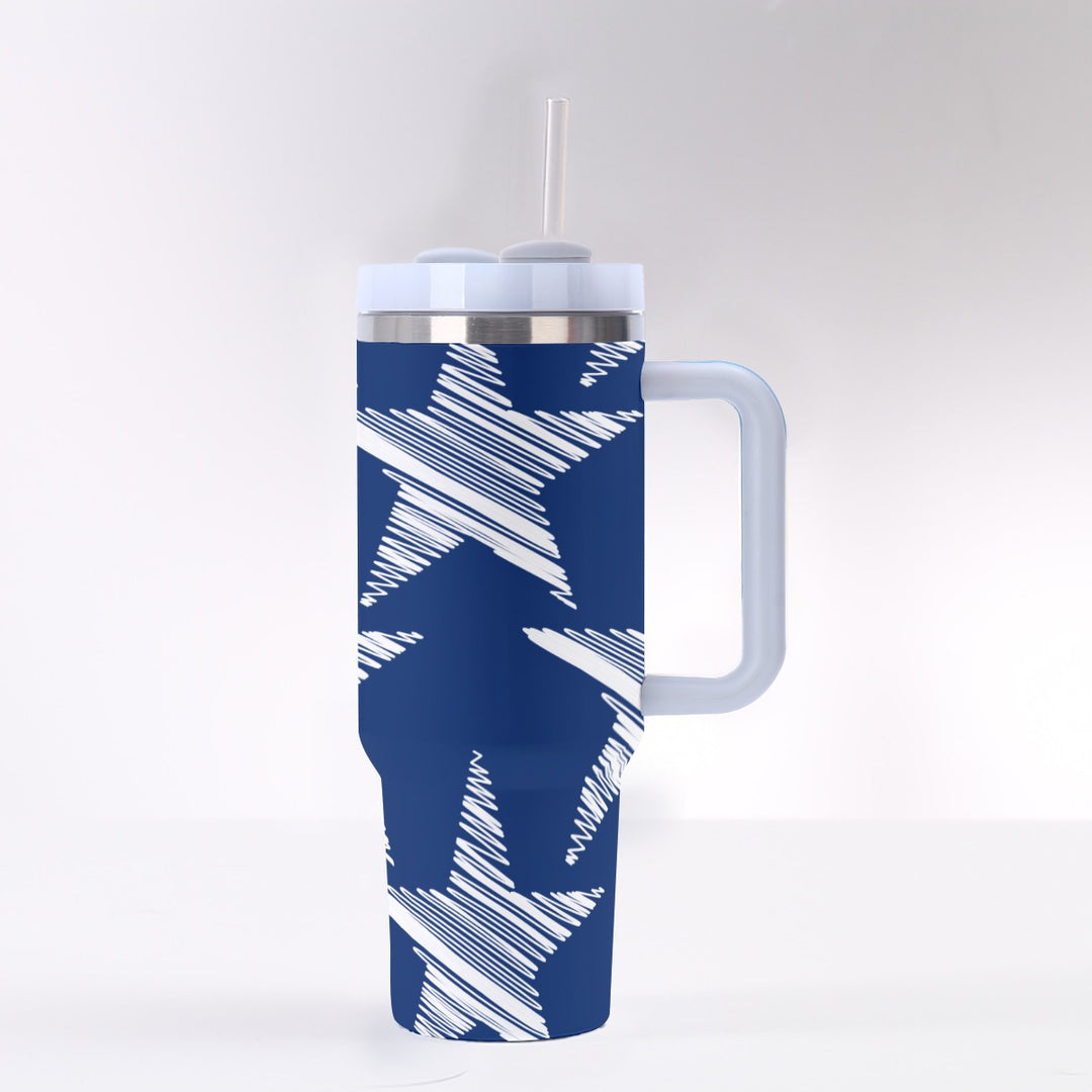 Scribble Stars - 40 oz Tumbler With Handle