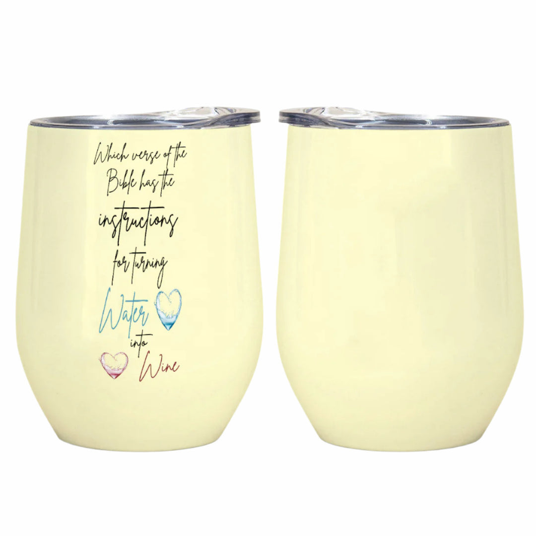 Water To Wine Bible Verse - All-Over Print Egg Cup Wine Tumbler|12OZ