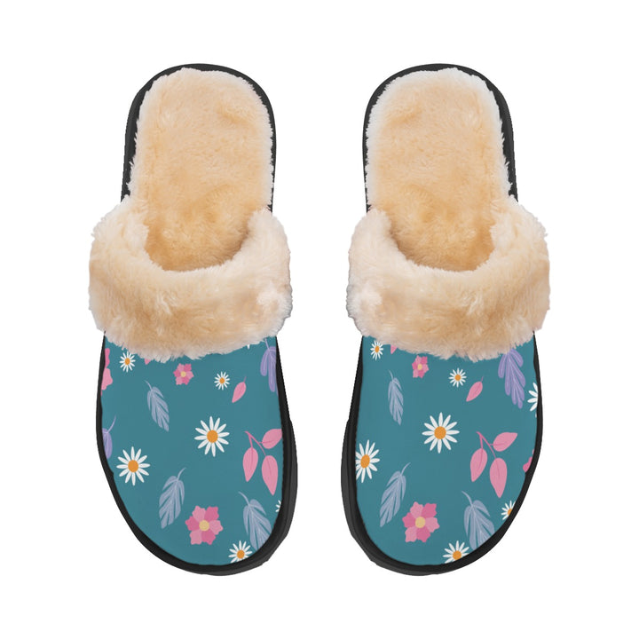Bright Spring Pattern - Women's Home Plush Slippers