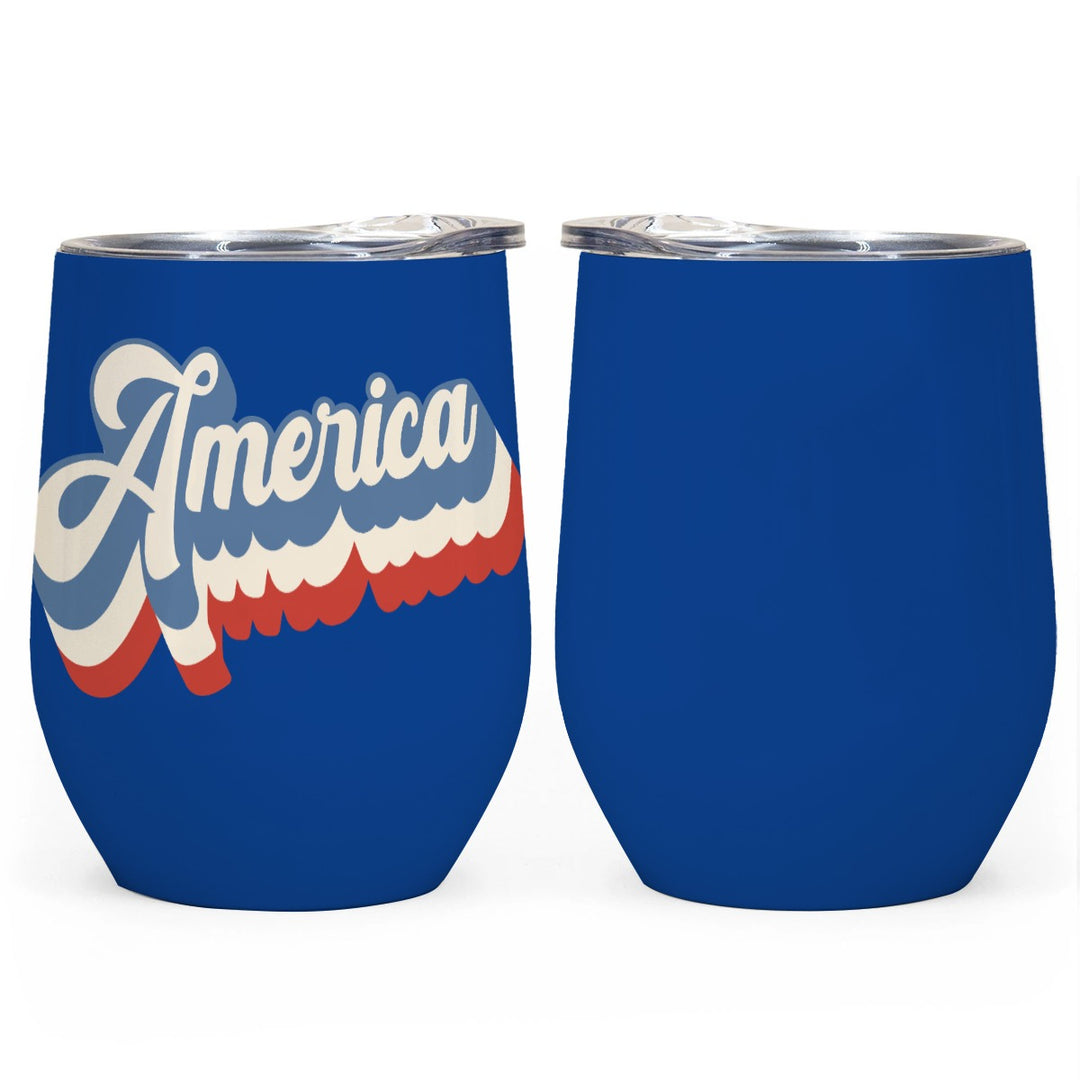 Retro America - All-Over Print Egg Cup Wine Tumbler|12OZ
