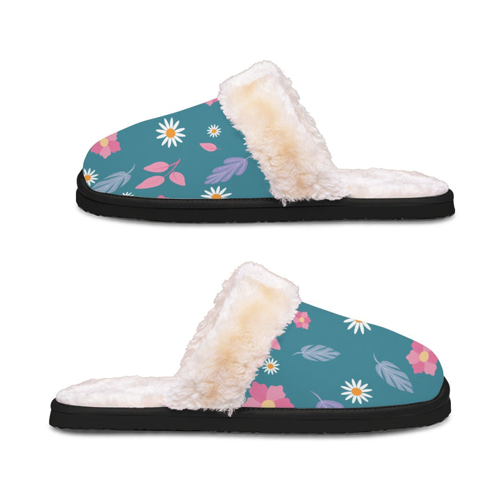 Bright Spring Pattern - Women's Home Plush Slippers