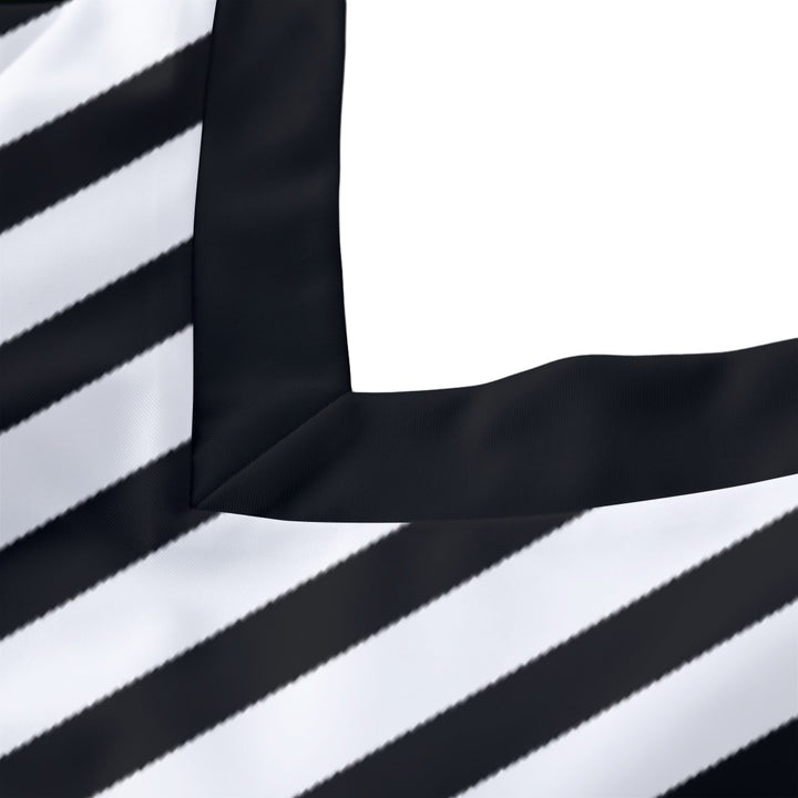 Black & White Stripe - All-Over Print Women's Tie Shoulder Onepiece Padded Swimsuit