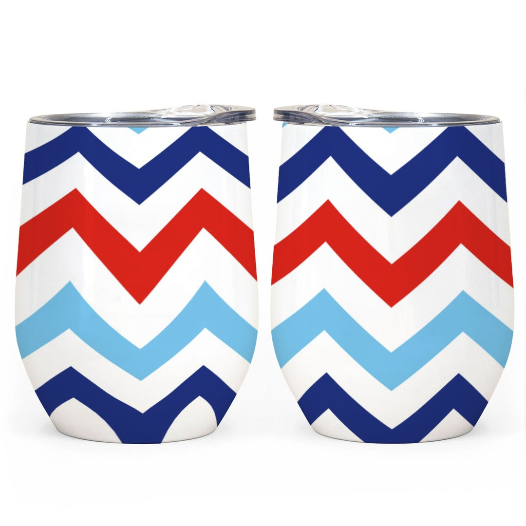 Patriotic chevron - All-Over Print Egg Cup Wine Tumbler|12OZ