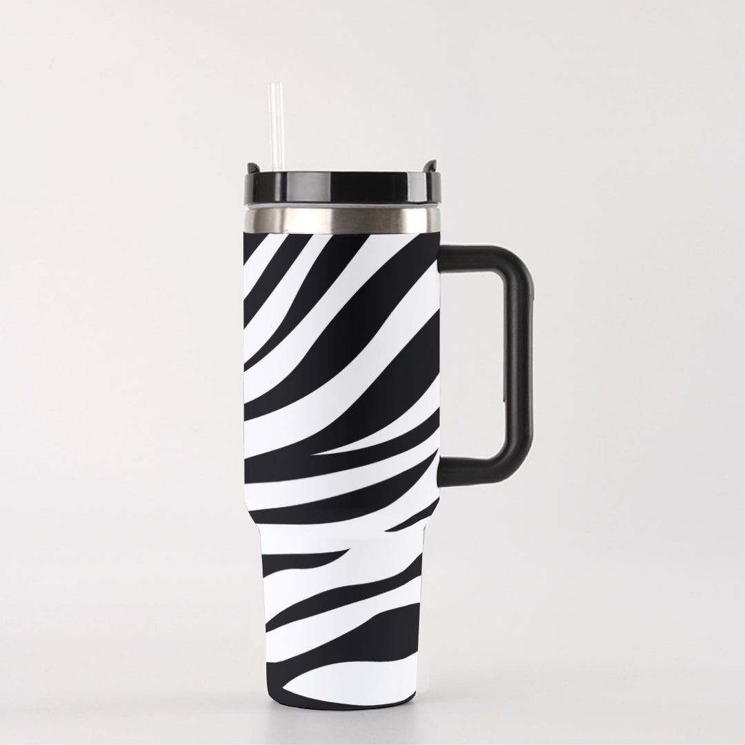 Zebra Print - 40 oz Tumbler With Handle