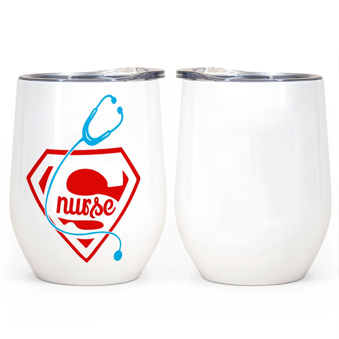 Super Nurse - All-Over Print Egg Cup Wine Tumbler|12OZ
