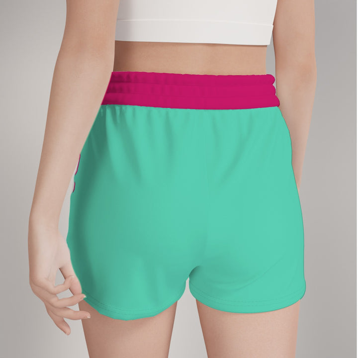 Teal & Pink - All-Over Print Women's Casual Shorts