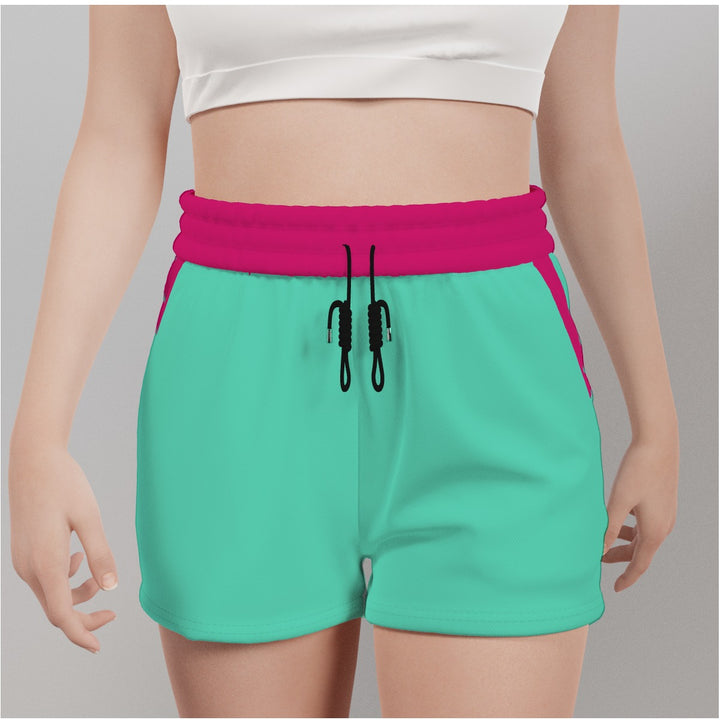Teal & Pink - All-Over Print Women's Casual Shorts
