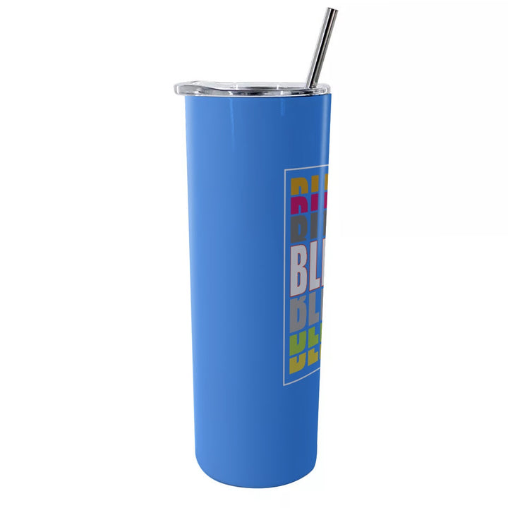 Blessed - Glitter Tumbler With Stainless Steel Straw 20oz