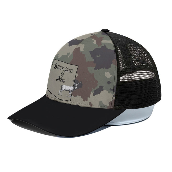 Buck State Of Mind - Unisex Trucker Hat With Black Half-mesh