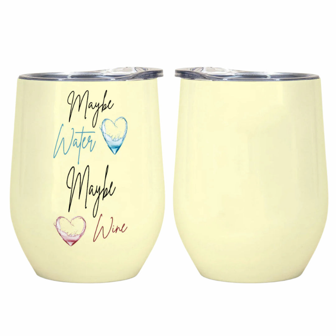Maybe Water Maybe Wine - All-Over Print Egg Cup Wine Tumbler|12OZ
