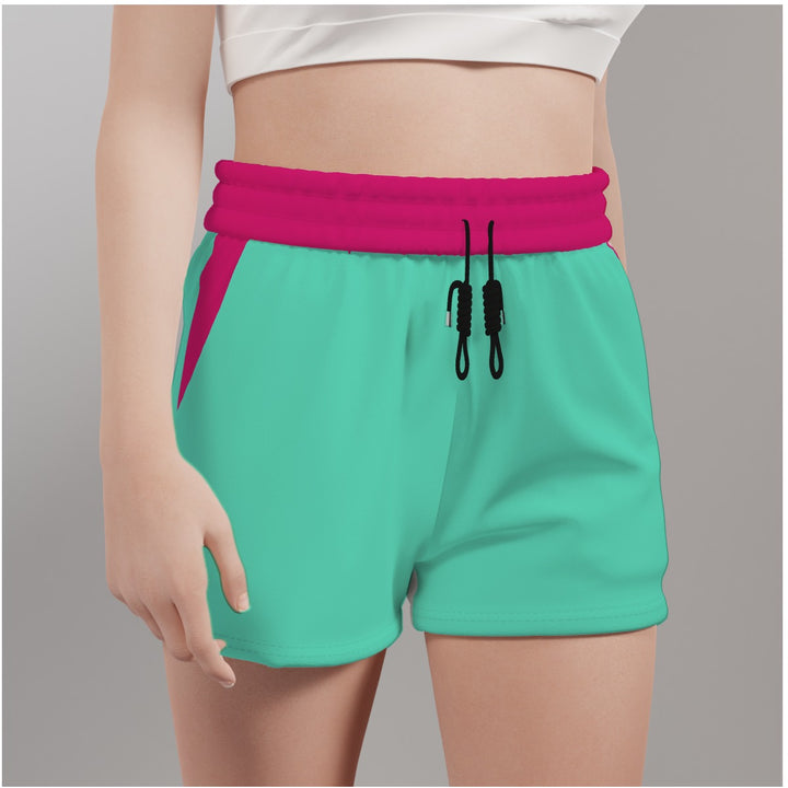 Teal & Pink - All-Over Print Women's Casual Shorts