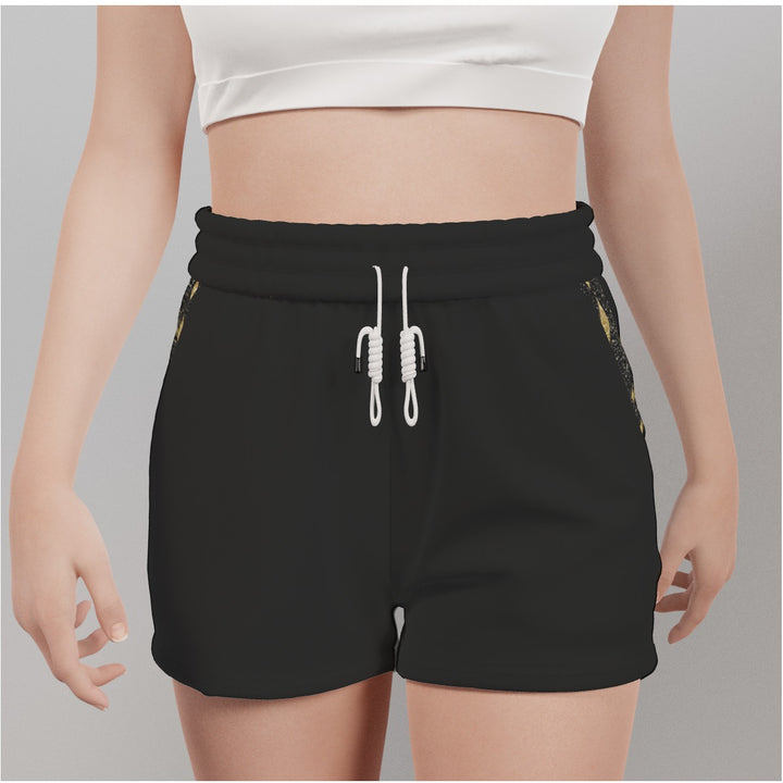 Black & Gold Sparkle -  All-Over Print Women's Casual Shorts