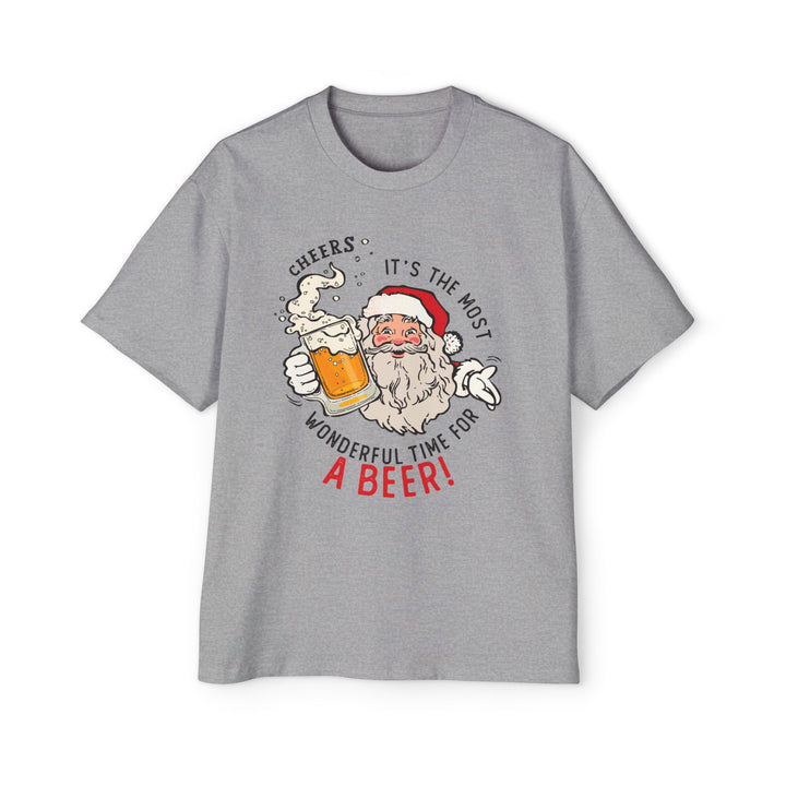 Beer Santa - Men's Heavy Oversized Tee