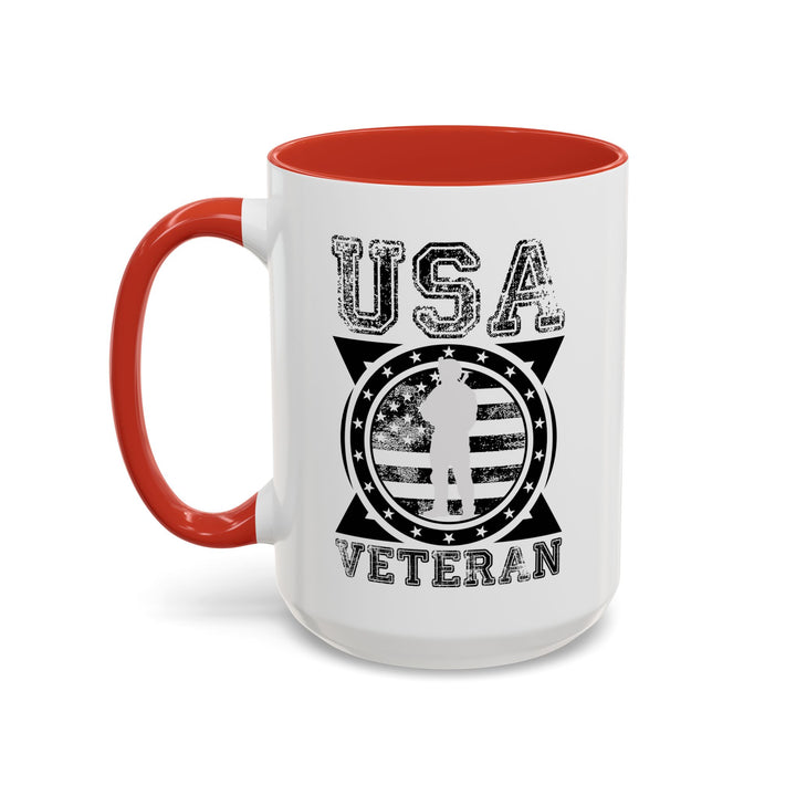 U.S.A. Veteran - Accent Coffee Mug (11, 15oz)