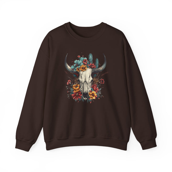 Bright And Flowery Skull - Unisex Heavy Blend™ Crewneck Sweatshirt